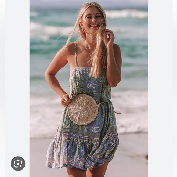 Spell & the Gypsy Collective- Jasmine Strappy Mini in Jade Size XXS 💚💙 🦄 - Picture 2 of 9